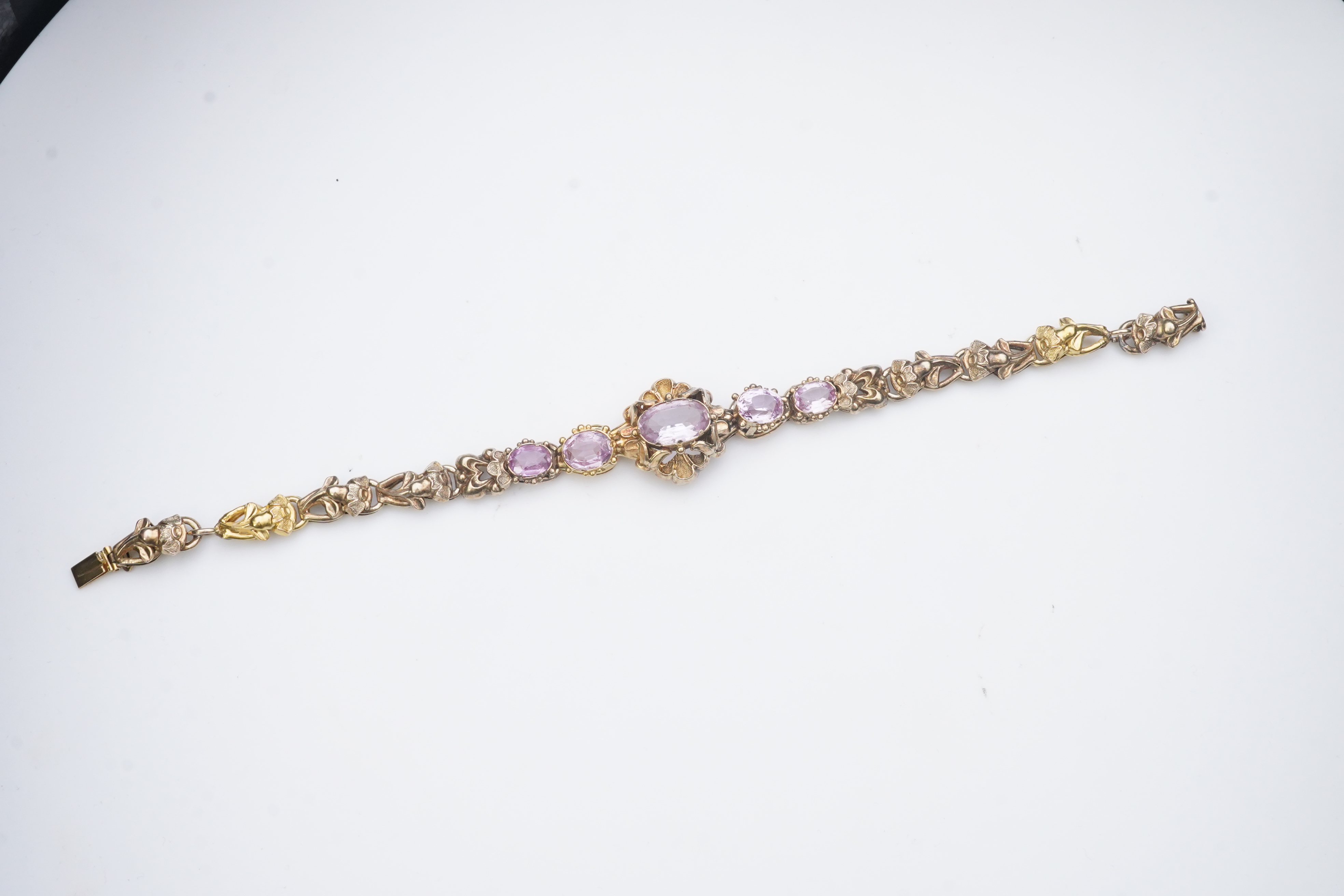 A pink topaz bracelet, mid 19th century